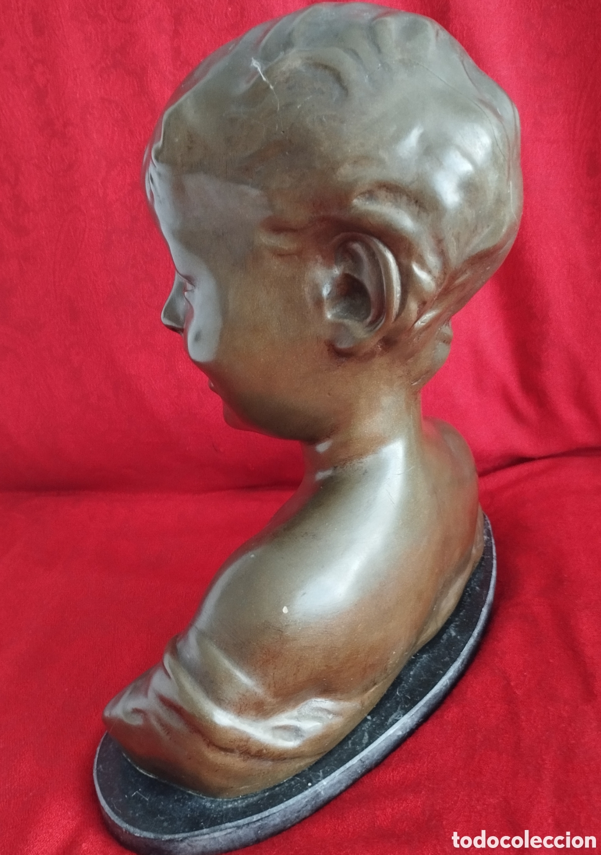 Arte: Gran Busto Ni&ntilde;o Bronce. - Foto 8