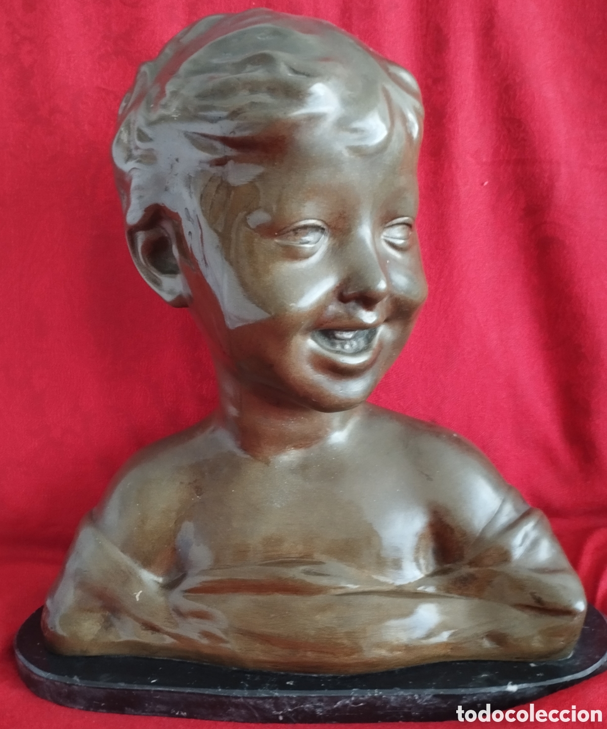 Arte: Gran Busto Ni&ntilde;o Bronce. - Foto 14