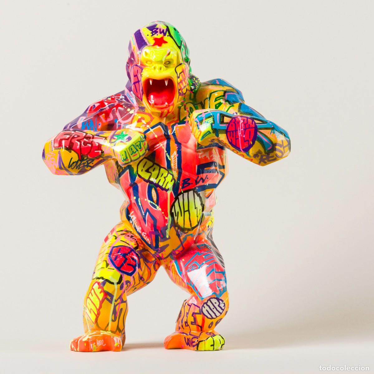 Arte: Richard Orlinski &ndash; Wild Kong Tag, 2019 &ndash; Escultura en resina, pieza &uacute;nica