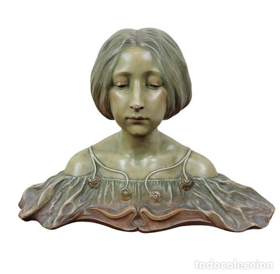 Arte: MALE&Iuml;NA / MAL&Eacute;NA. LAMBERT ESCALER. TERRACOTA POLICROMADA. ESPA&Ntilde;A. CIRCA 1903.