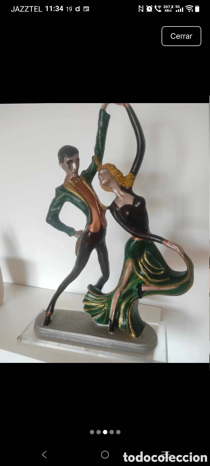 Arte: Escultura Bailarines de Tango 48x32 Resina