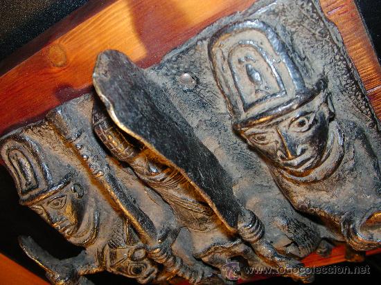 Arte: Excelente placa de bronce de Benin. Nigeria. - Foto 6