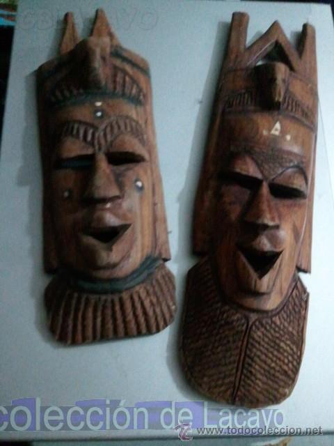 Arte: 2 MASCARAS AFRICANAS 40CMTS APROX. - Foto 1