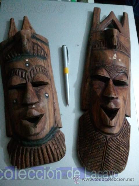 Arte: 2 MASCARAS AFRICANAS 40CMTS APROX. - Foto 2