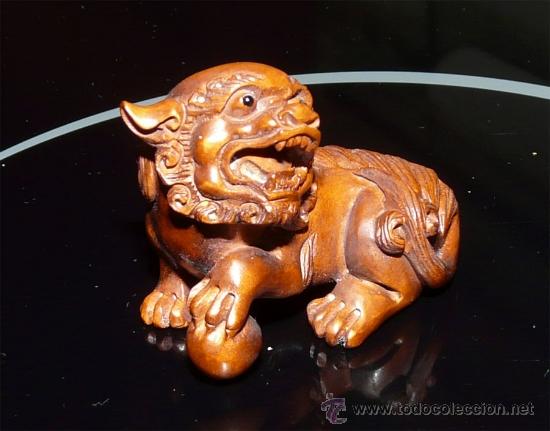 Kirin Perro Dragon Protector Netsuke Arte Ja Sold Through Direct Sale