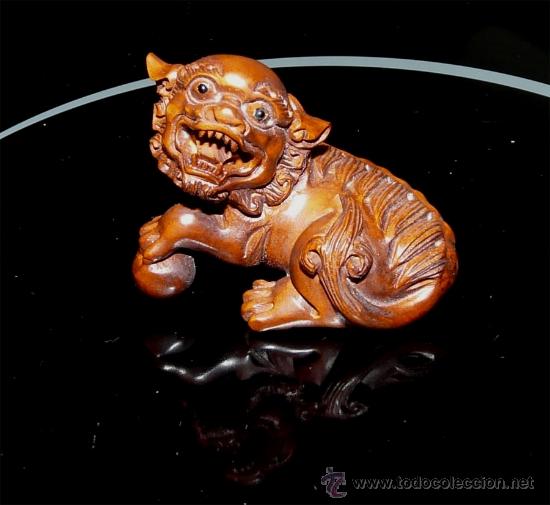 Kirin Perro Dragon Protector Netsuke Arte Ja Sold Through Direct Sale