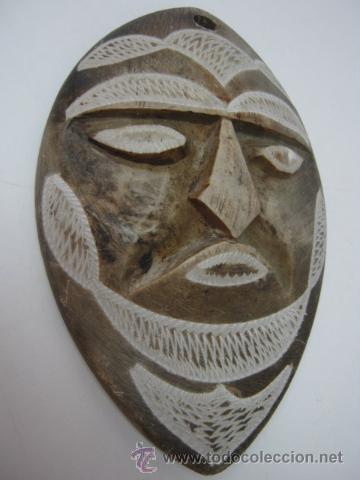 Arte: Bella mascara africana talla y grabada en piedra - Foto 1 - 37113184