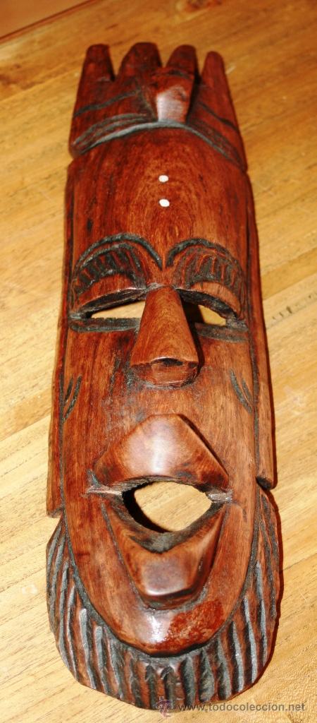 Arte: MASCARA AFRICANA VACIADA EN MADERA - Foto 1