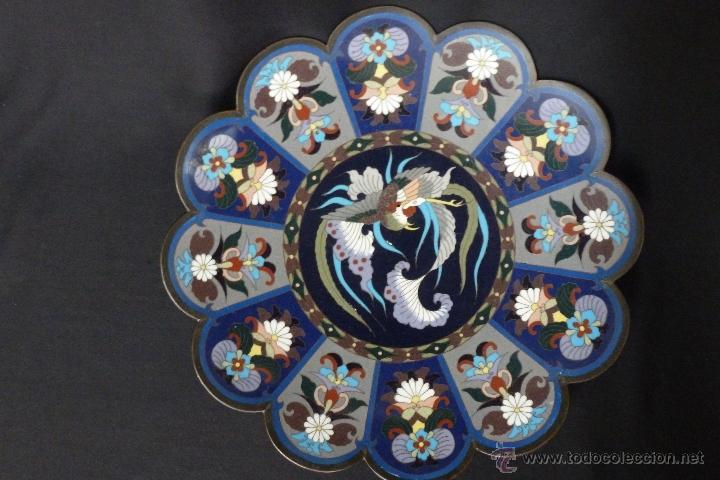 Arte: ANTIGUO PLATO DE CLOISONNE - Foto 2