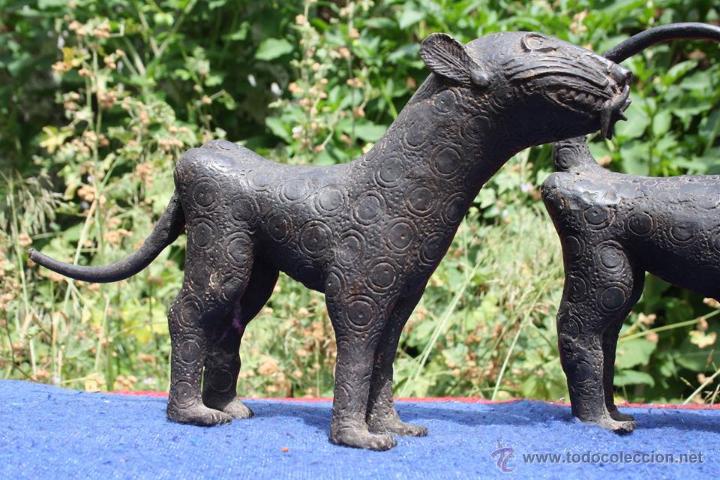 Arte: LEOPARDOS BRONCE BENIN 25cm - Foto 5