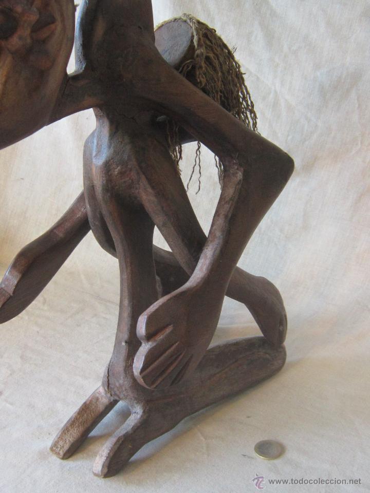 Arte: FIGURA DE AFRICANOS TALLADA EN MADERA - Foto 2