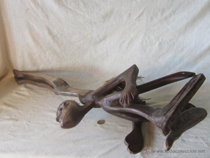 Arte: FIGURA DE AFRICANOS TALLADA EN MADERA - Foto 3