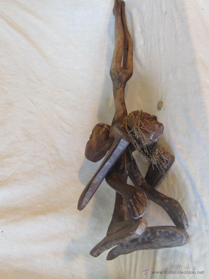 Arte: FIGURA DE AFRICANOS TALLADA EN MADERA - Foto 4