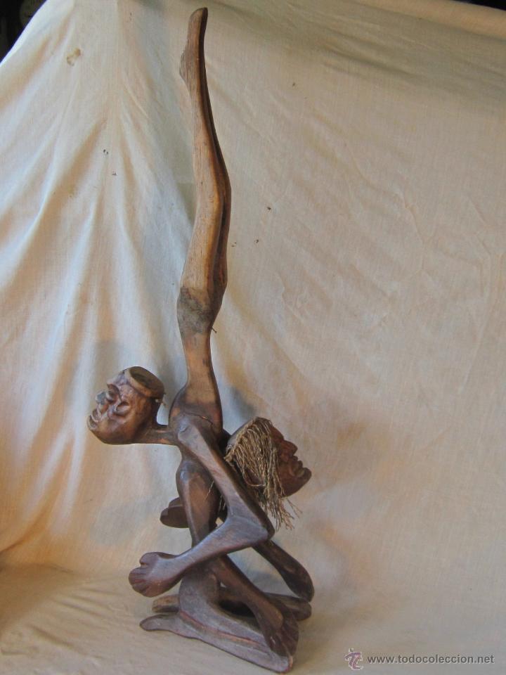 Arte: FIGURA DE AFRICANOS TALLADA EN MADERA - Foto 6