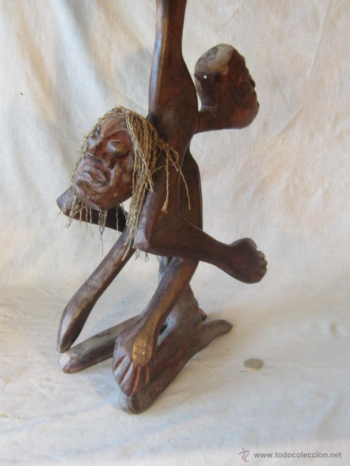 Arte: FIGURA DE AFRICANOS TALLADA EN MADERA - Foto 9