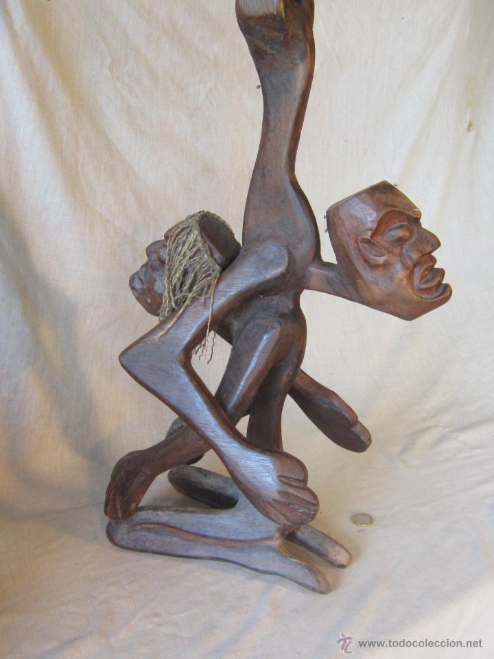 Arte: FIGURA DE AFRICANOS TALLADA EN MADERA - Foto 10