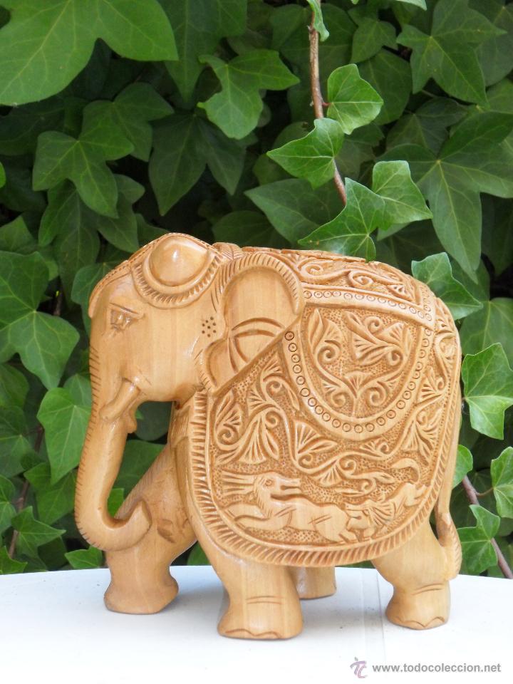 Arte: Escultura hindú de elefante enjaezado - Foto 2 - 47163259