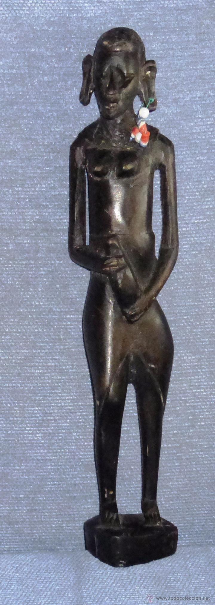 Arte: Talla de Mujer africana en madera de &eacute;bano - Foto 1