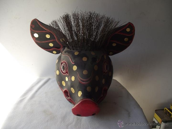 Arte: FIGURA DE CABEZA DE CERDO INDONESA - Foto 1