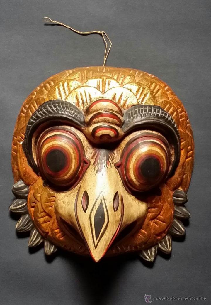 Arte: Antigua m&aacute;scara policromada de Yogyakarta, JAVA - Foto 1