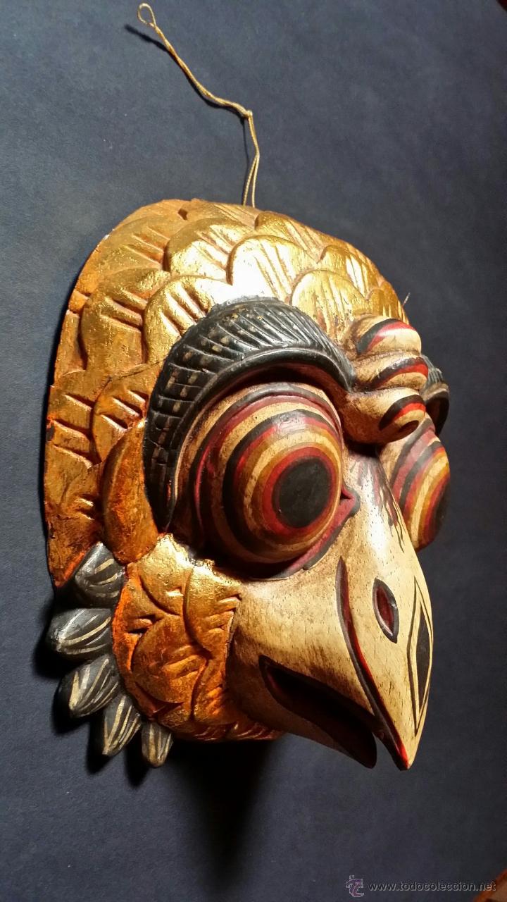 Arte: Antigua m&aacute;scara policromada de Yogyakarta, JAVA - Foto 4