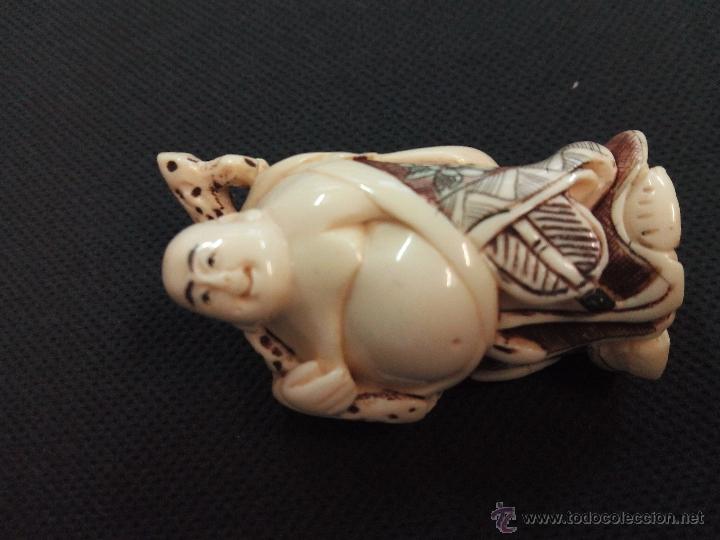 Arte: Netsuke antiguo policromado japon&eacute;s - Foto 3