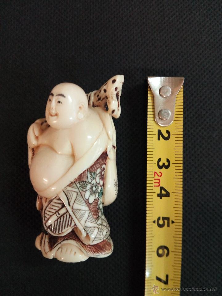 Arte: Netsuke antiguo policromado japon&eacute;s - Foto 7