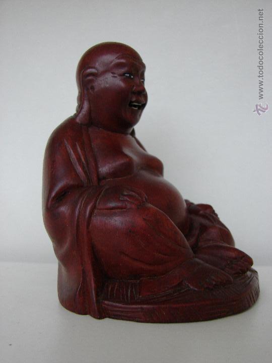 Arte: FIGURA DE BUDA EN MADERA TALLADA - Foto 2