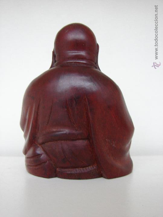 Arte: FIGURA DE BUDA EN MADERA TALLADA - Foto 4