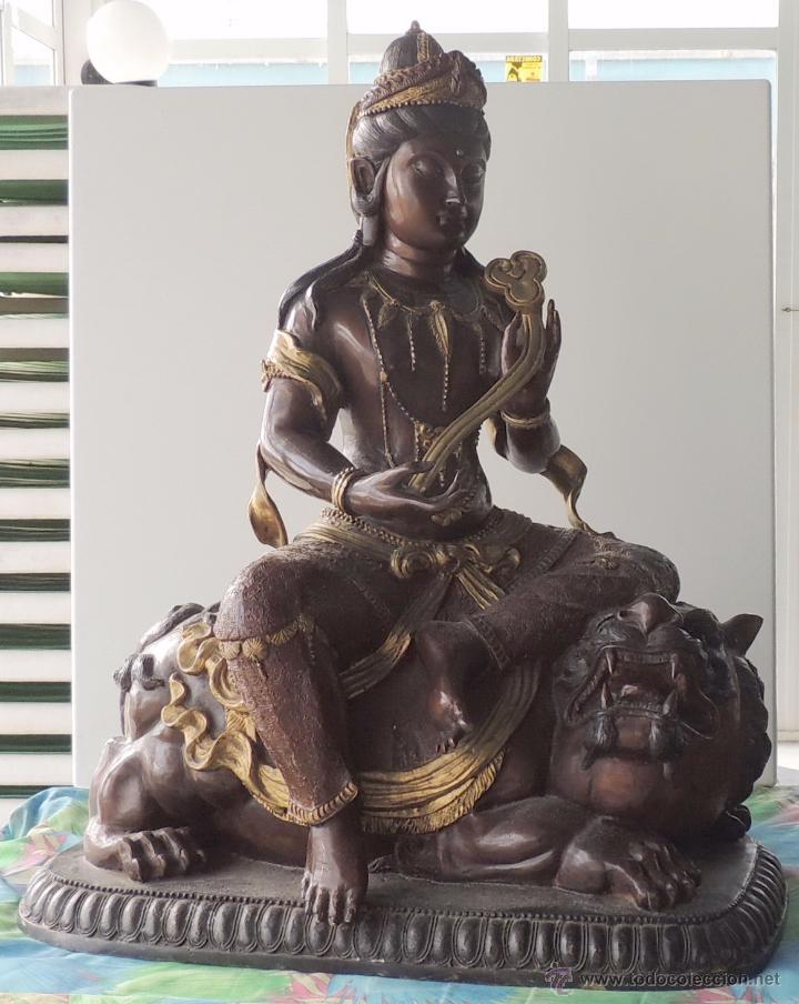 Arte: Diosa Kwan yin de bronce n&ordm; 1427 - Foto 1