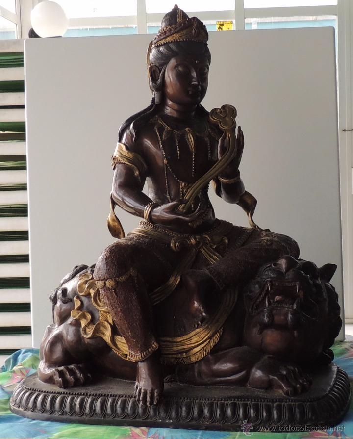 Arte: Diosa Kwan yin de bronce n&ordm; 1427 - Foto 3