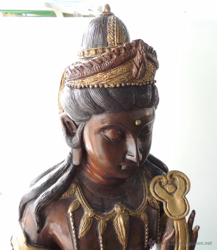 Arte: Diosa Kwan yin de bronce n&ordm; 1427 - Foto 4