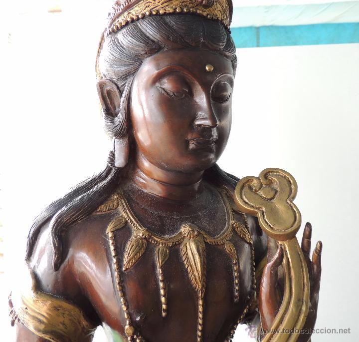 Arte: Diosa Kwan yin de bronce n&ordm; 1427 - Foto 5