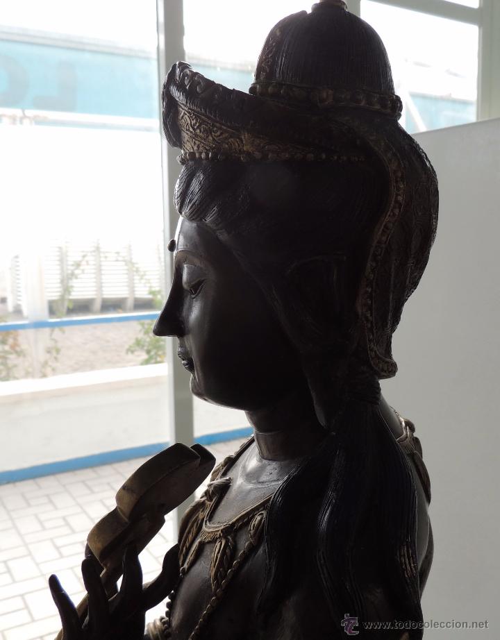 Arte: Diosa Kwan yin de bronce n&ordm; 1427 - Foto 11