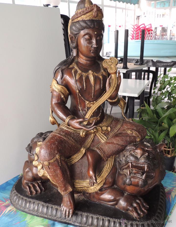 Arte: Diosa Kwan yin de bronce n&ordm; 1427 - Foto 16
