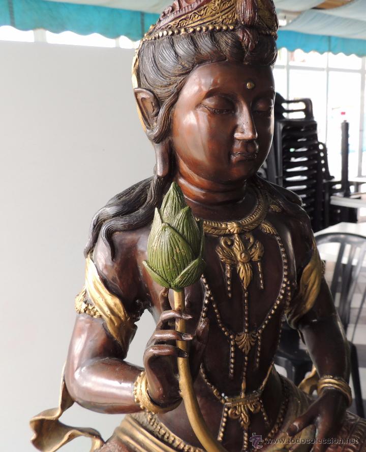 Arte: Diosa Kwan yin de bronce n&ordm; 1428 - Foto 2