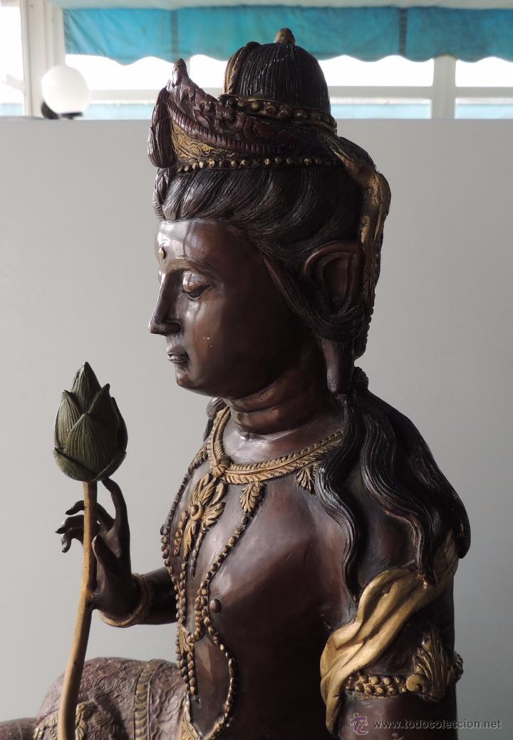 Arte: Diosa Kwan yin de bronce n&ordm; 1428 - Foto 5