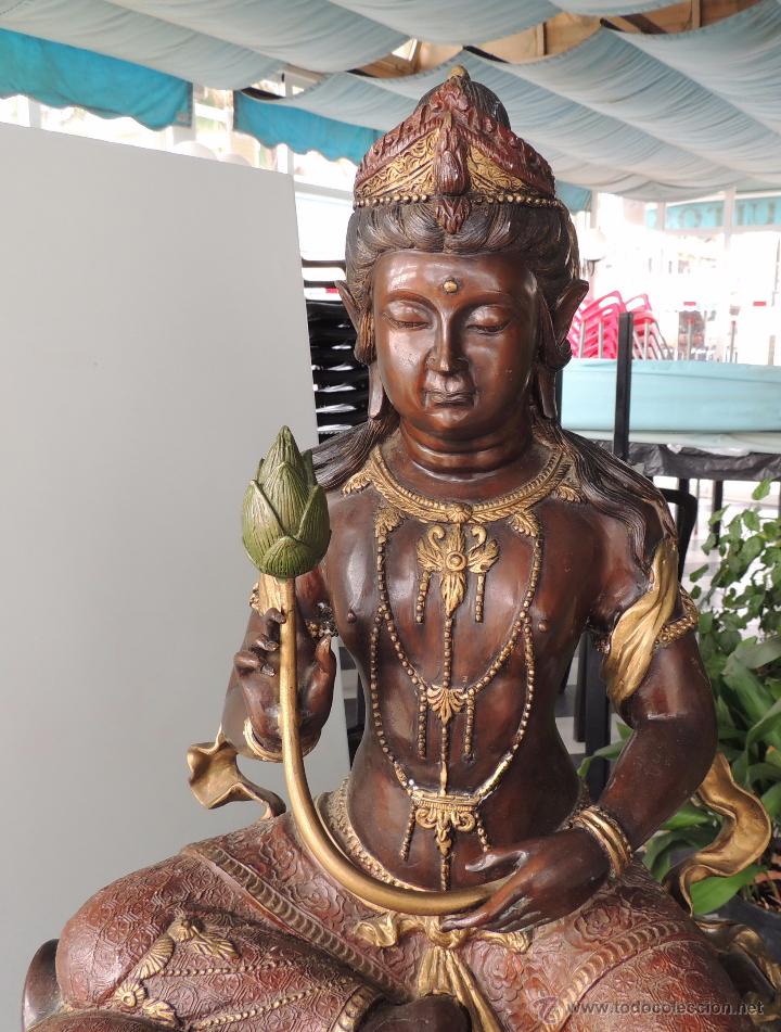 Arte: Diosa Kwan yin de bronce n&ordm; 1428 - Foto 7