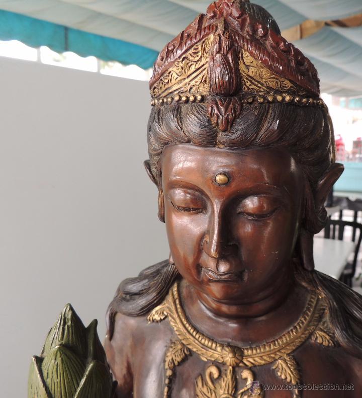 Arte: Diosa Kwan yin de bronce n&ordm; 1428 - Foto 9
