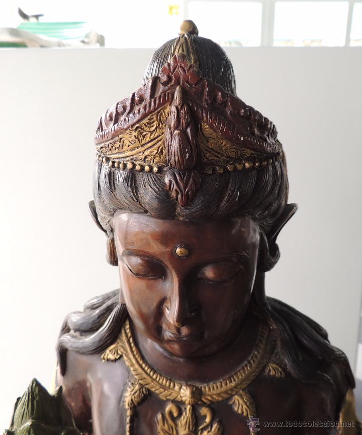 Arte: Diosa Kwan yin de bronce n&ordm; 1428 - Foto 10
