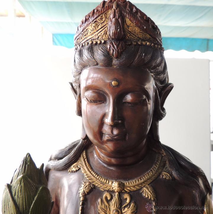 Arte: Diosa Kwan yin de bronce n&ordm; 1428 - Foto 11