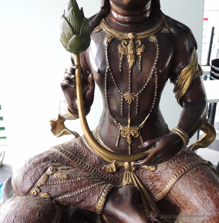 Arte: Diosa Kwan yin de bronce n&ordm; 1428 - Foto 12