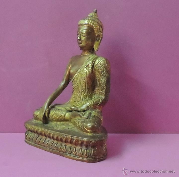 Arte: Buda de cobre dorado n&ordm; 1527 - Foto 2