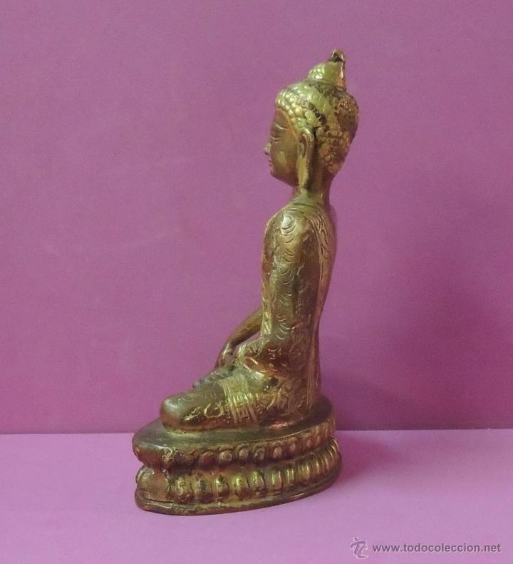 Arte: Buda de cobre dorado n&ordm; 1527 - Foto 3