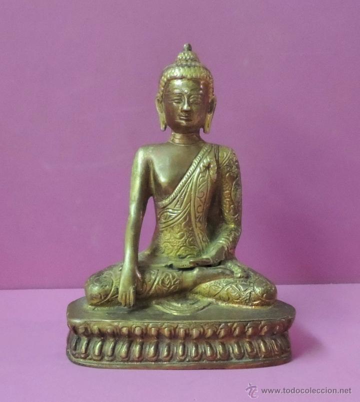 Arte: Buda de cobre dorado n&ordm; 1527 - Foto 8