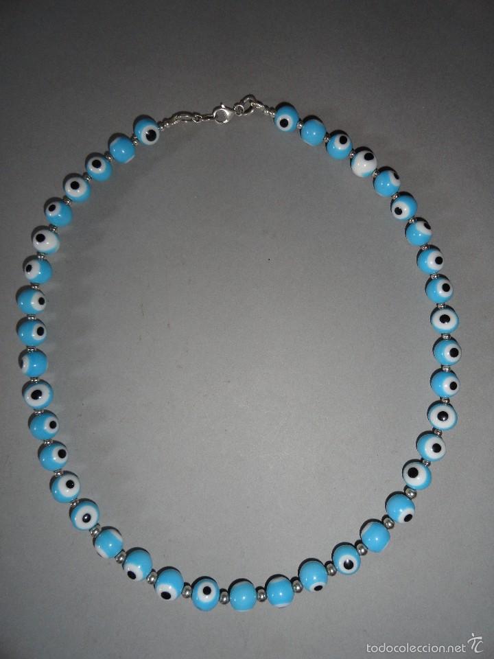Arte: COLLAR DE CUENTAS VITREAS Y PLATA - Foto 1