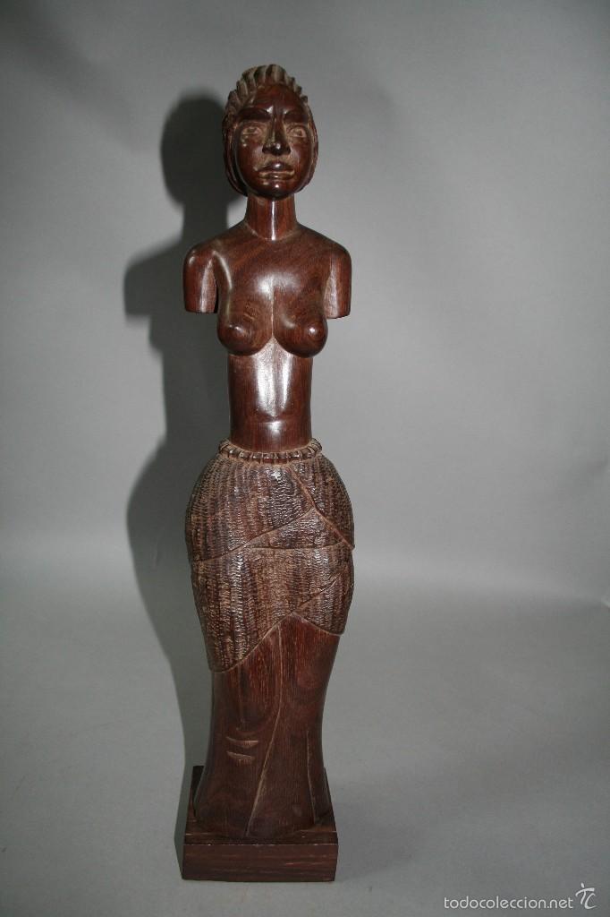 Arte: FIGURA EN MADERA DE WENGUE. ZAIRE - Foto 1