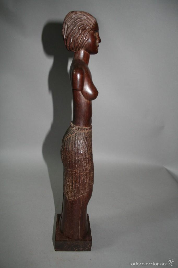 Arte: FIGURA EN MADERA DE WENGUE. ZAIRE - Foto 4