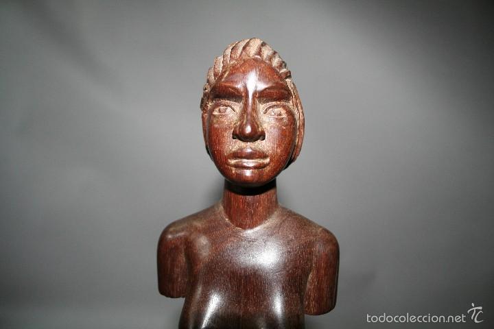 Arte: FIGURA EN MADERA DE WENGUE. ZAIRE - Foto 5