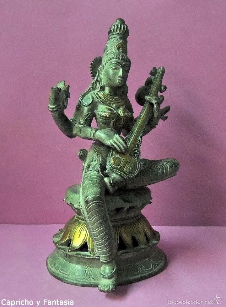 Arte: Diosa Sarasvati en bronce n&ordm; 1833 - Foto 8